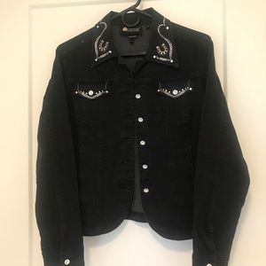 Black Jean Jacket for the Show Cowgirl